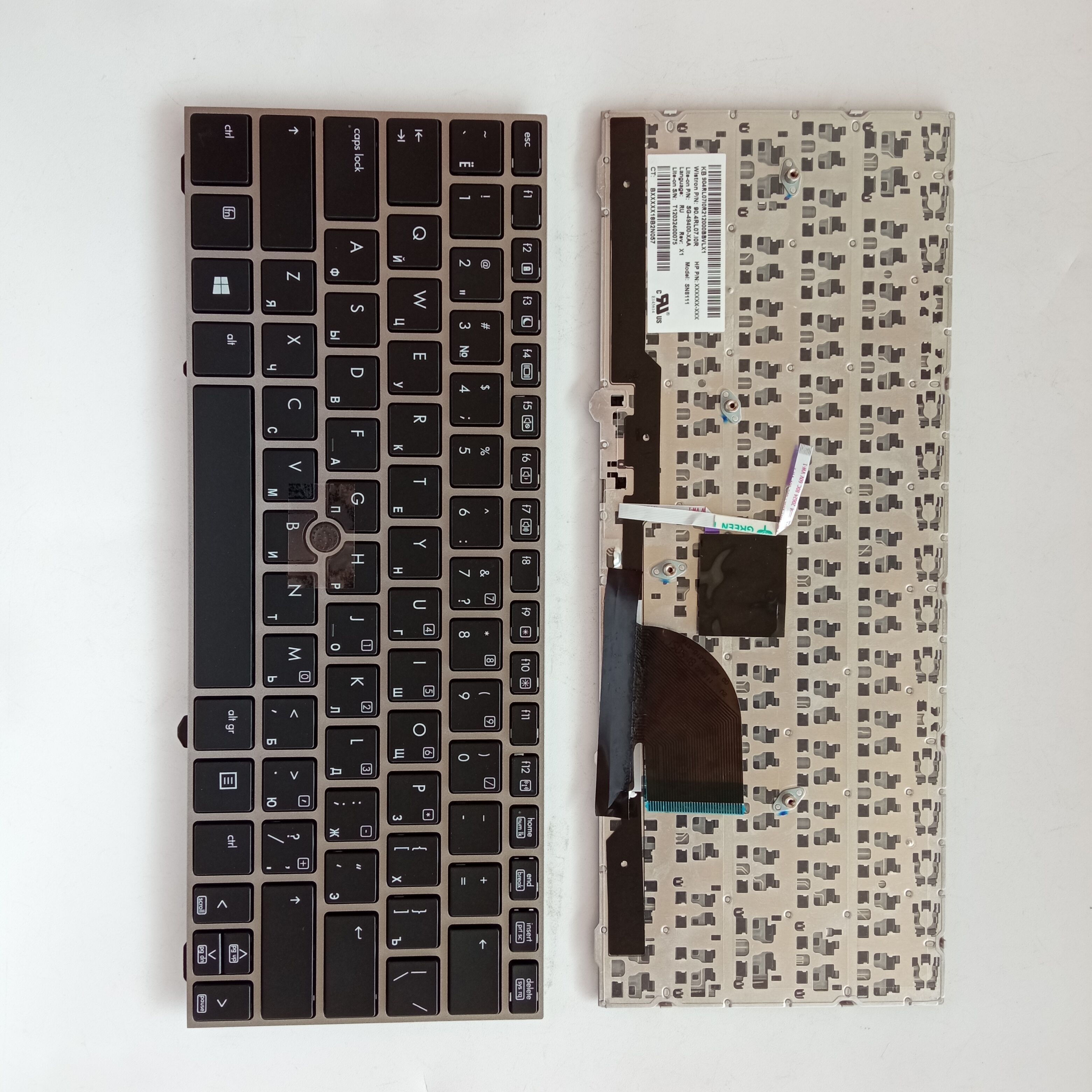 Picture of New Replacement Laptop Keyboard For HP 2170 SILVER FRAME BLACK With Point RU Layout